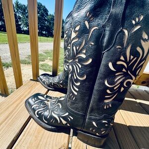 Black and White Western Boots